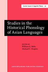 E-book, Studies in the Historical Phonology of Asian Languages, John Benjamins Publishing Company