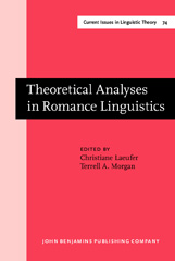 E-book, Theoretical Analyses in Romance Linguistics, John Benjamins Publishing Company