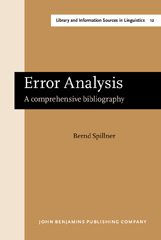 E-book, Error Analysis, Spillner, Bernd, John Benjamins Publishing Company