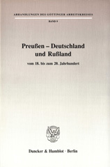 eBook, Preußen - Deutschland und Rußland : vom 18. bis zum 20. Jahrhundert, Duncker & Humblot