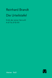 E-book, Die Urteilstafel : Kritik der reinen Vernunft A 67-76; B 92-101, Felix Meiner Verlag