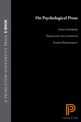 E-book, On Psychological Prose, Ginzburg, Lydia, Princeton University Press