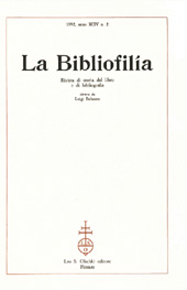 Fascículo, La bibliofilia : rivista di storia del libro e di bibliografia : XCIV, 2, 1992, L.S. Olschki