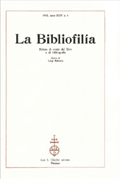 Fascículo, La bibliofilia : rivista di storia del libro e di bibliografia : XCIV, 3, 1992, L.S. Olschki