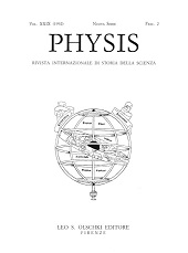 Issue, Physis : rivista internazionale di storia della scienza : XIX, 2, 1992, L.S. Olschki