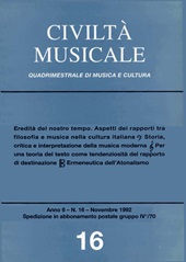 Issue, Civiltà musicale : 16, 1992, LoGisma