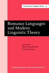 E-book, Romance Languages and Modern Linguistic Theory, John Benjamins Publishing Company