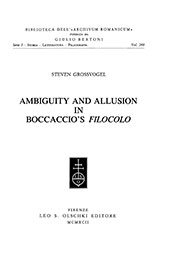 E-book, Ambiguity and allusion in Boccaccio's Filocolo, Grossvogel, Steven, L.S. Olschki