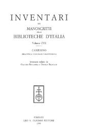 E-book, Inventari dei manoscritti delle biblioteche d'Italia : vol. CVII : Camerino : Biblioteca comunale valentiniana, L.S. Olschki