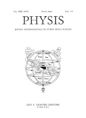 Issue, Physis : rivista internazionale di storia della scienza : XXX, 2, 1993, L.S. Olschki