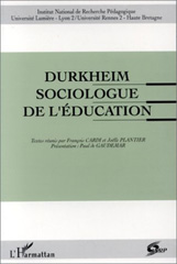 eBook, Durkheim, sociologue de l'éducation : Journées d'étude 15-16 octobre 1992, L'Harmattan
