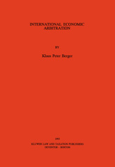 eBook, International Economic Arbitration, Berger, Klaus Peter, Wolters Kluwer