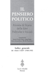 eBook, Il pensiero politico : rivista di storia delle idee politiche e sociali : indice generale dei volumi I-XXV (1968-1992), L.S. Olschki