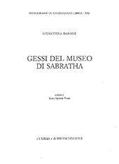 E-book, Gessi del Museo di Sabratha, Barone, Giuseppina, "L'Erma" di Bretschneider