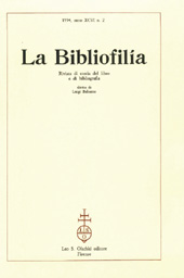 Fascículo, La bibliofilia : rivista di storia del libro e di bibliografia : XCVI, 2, 1994, L.S. Olschki
