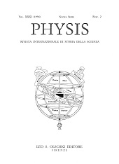 Fascicolo, Physis : rivista internazionale di storia della scienza : XXXI, 2, 1994, L.S. Olschki