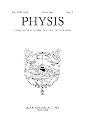 Fascicule, Physis : rivista internazionale di storia della scienza : XXXI, 3, 1994, L.S. Olschki