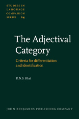 E-book, The Adjectival Category, Bhat, D.N.S., John Benjamins Publishing Company