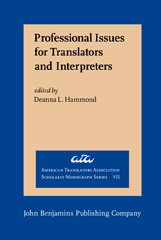 eBook, Professional Issues for Translators and Interpreters, John Benjamins Publishing Company