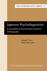 E-book, Japanese Psycholinguistics, Kess, Joseph F., John Benjamins Publishing Company