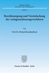 eBook, Beschleunigung und Vereinfachung der Anlagenzulassungsverfahren., Duncker & Humblot