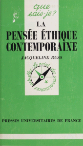 E-book, La pensée éthique contemporaine, Presses universitaires de France (réédition numérique FeniXX)