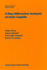 eBook, X-Ray Diffraction Analysis of Ionic Liquids, Trans Tech Publications Ltd
