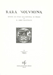 Issue, Rara volumina : rivista di studi sull'editoria di pregio e il libro illustrato : 1, 1995, M. Pacini Fazzi