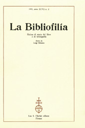 Issue, La bibliofilia : rivista di storia del libro e di bibliografia : XCVII, 2, 1995, L.S. Olschki
