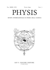 Heft, Physis : rivista internazionale di storia della scienza : XXXII, 1, 1995, L.S. Olschki