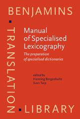 E-book, Manual of Specialised Lexicography, John Benjamins Publishing Company