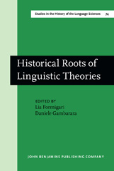 E-book, Historical Roots of Linguistic Theories, John Benjamins Publishing Company