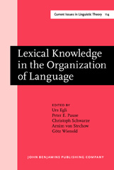 E-book, Lexical Knowledge in the Organization of Language, John Benjamins Publishing Company