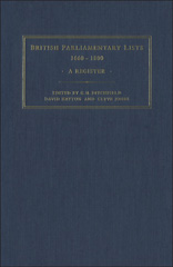 E-book, British Parliamentary Lists, 1660-1880, Ditchfield, G. M., Bloomsbury Publishing