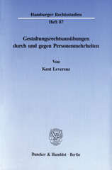 E-book, Gestaltungsrechtsausübungen durch und gegen Personenmehrheiten., Duncker & Humblot