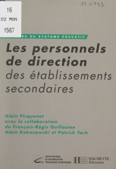 E-book, Les personnels de direction des établissements secondaires, Hachette (réédition numérique FeniXX)