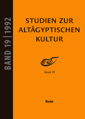 E-book, Studien zur Altägyptischen Kultur Band 19, Helmut Buske Verlag