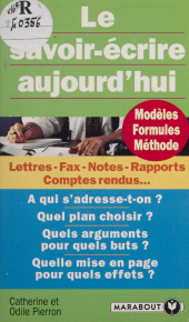 E-book, Le Savoir-écrire aujourd'hui, Marabout (réédition numérique FeniXX)