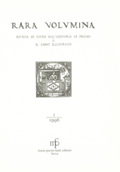 Fascículo, Rara volumina : rivista di studi sull'editoria di pregio e il libro illustrato : 1, 1996, M. Pacini Fazzi