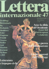Article, Italia : dall'impegno al disimpegno ; Tra Dante e Leopardi, Lettera Internazionale