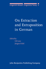 E-book, On Extraction and Extraposition in German, John Benjamins Publishing Company