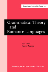 E-book, Grammatical Theory and Romance Languages, John Benjamins Publishing Company