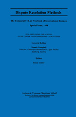 E-book, Dispute Resolution Methods, Kluwer Law International