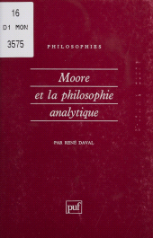 E-book, Moore et la philosophie analytique, Presses universitaires de France (réédition numérique FeniXX)