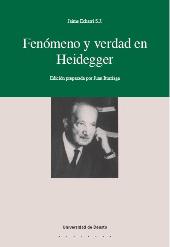E-book, Fenómeno y verdad en Heidegger, Echarri, Jaime, Universidad de Deusto