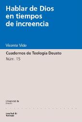 E-book, Hablar de Dios en tiempos de increencia, Vide, Vicente, Universidad de Deusto