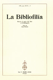 Issue, La bibliofilia : rivista di storia del libro e di bibliografia : XCIX, 2, 1997, L.S. Olschki