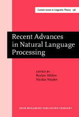 E-book, Recent Advances in Natural Language Processing, John Benjamins Publishing Company