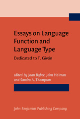 E-book, Essays on Language Function and Language Type, John Benjamins Publishing Company