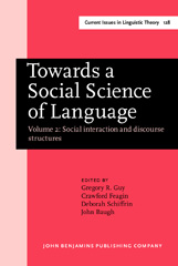 E-book, Towards a Social Science of Language, John Benjamins Publishing Company